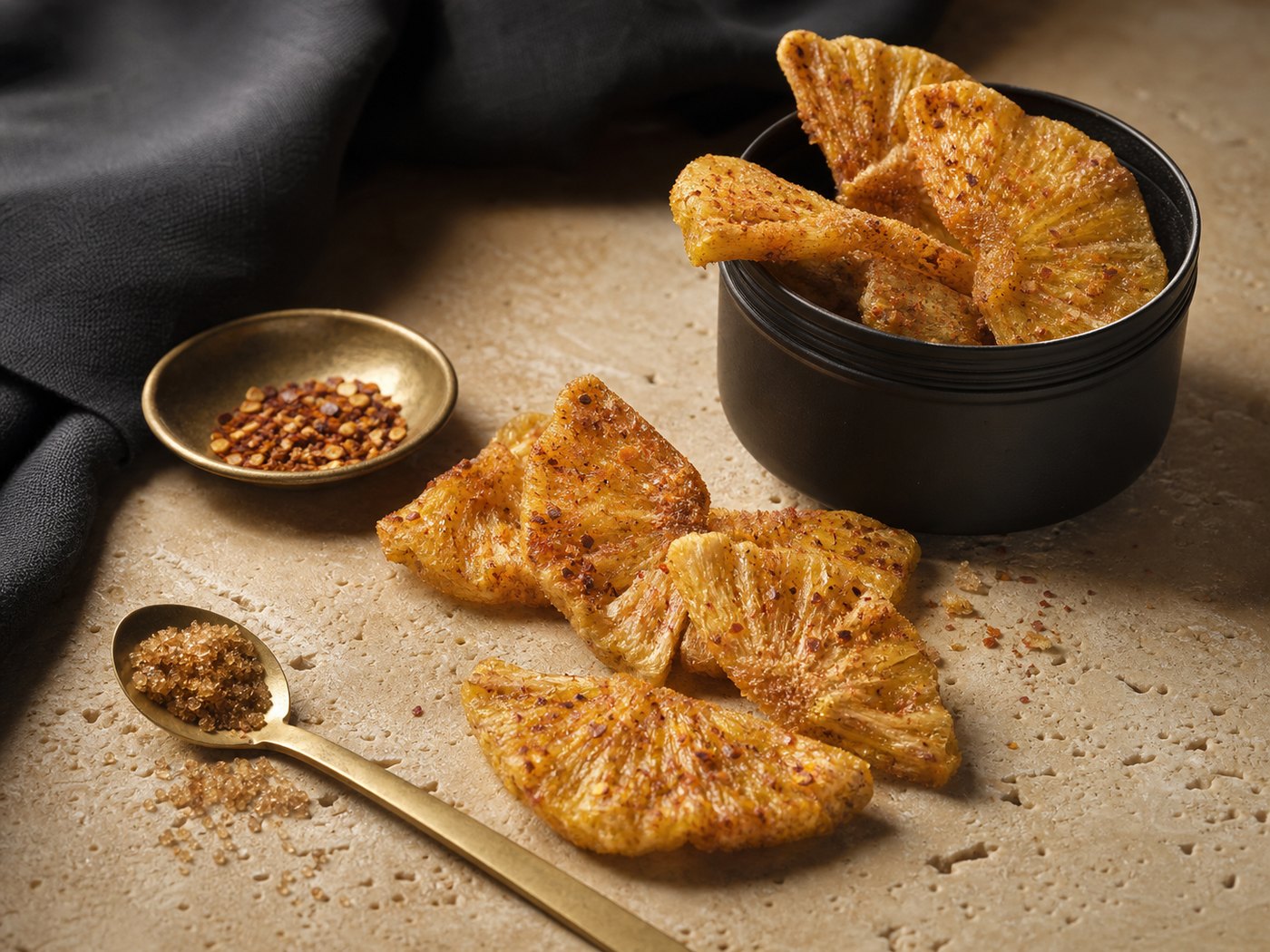 Jaggery Chilli Pineapple garnish