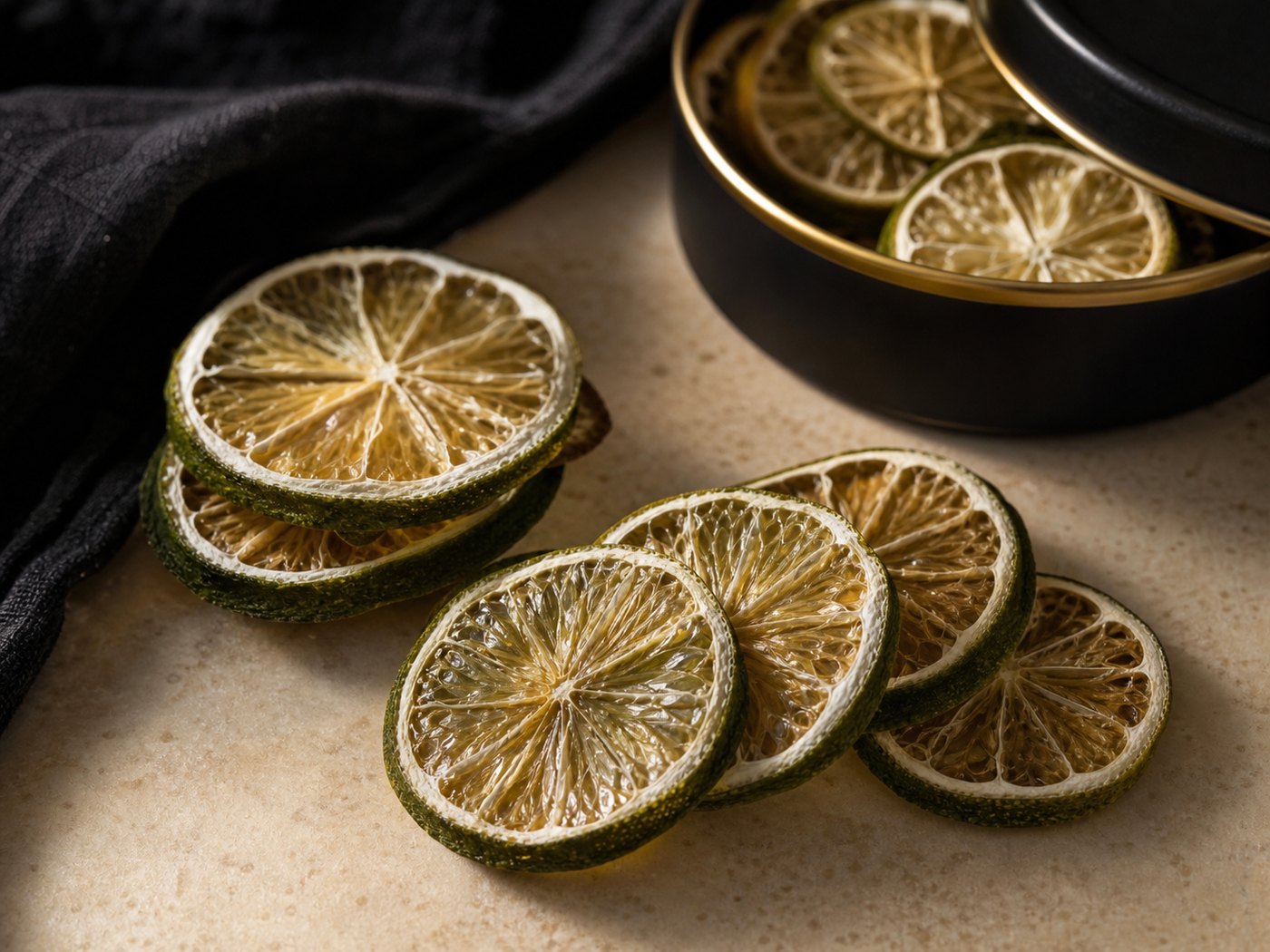 Velvet Lime Wheels garnish