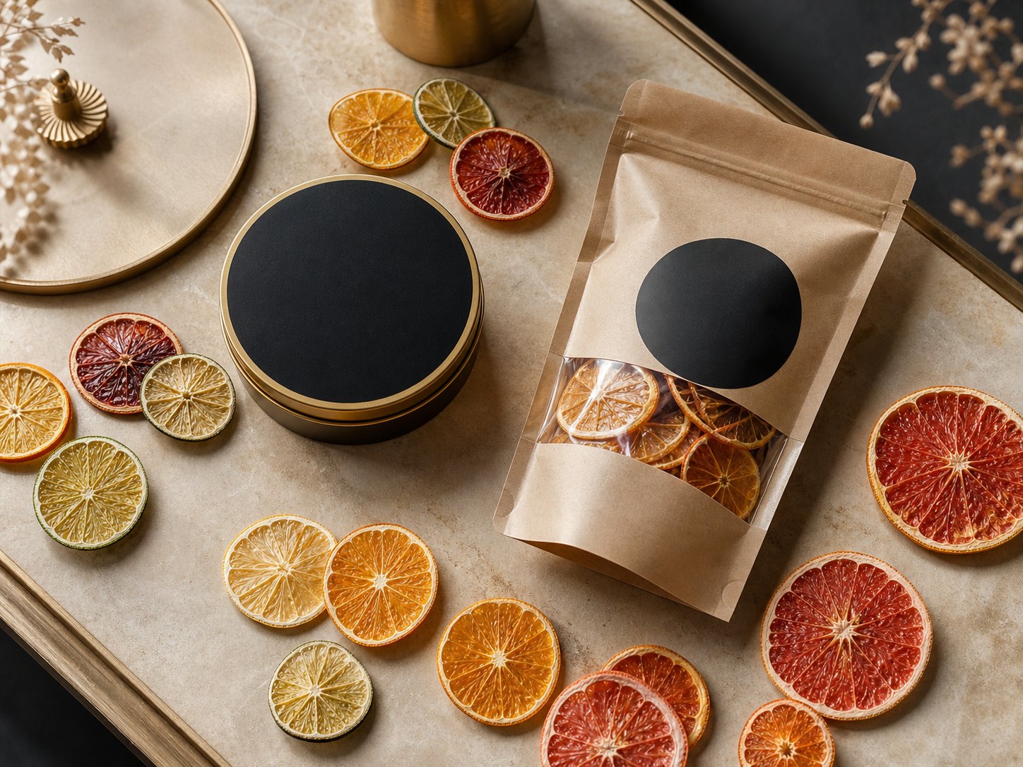Velvet Citrus range with dehydrated citrus wheels and premium packaging